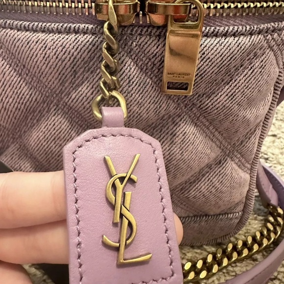 ❤️❤️SOLD❤️❤️YSL 80S Lilac Denim Vanity Crossbody - Picture 3 of 6
